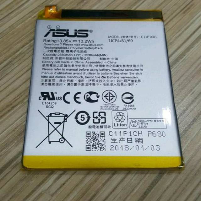 BATERAI BATERE BATERY BATRE ASUS ZENFONE 3 ZE520KL ZB501KL C11P1601 .
