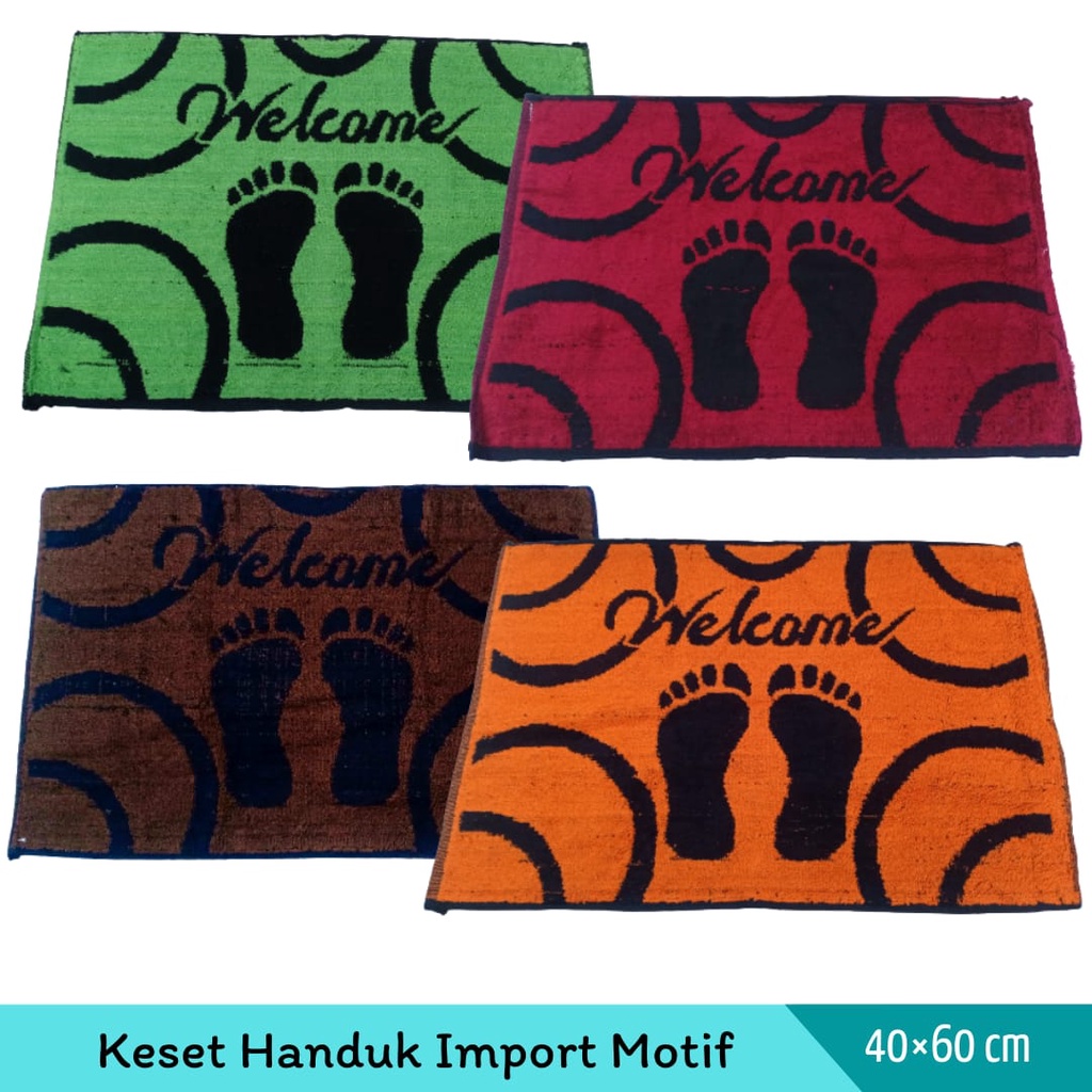 Keset Handuk Motif Salur / Keset Stripe dengan Ukuran 40x60cm - 100% bahan Katun Lembut