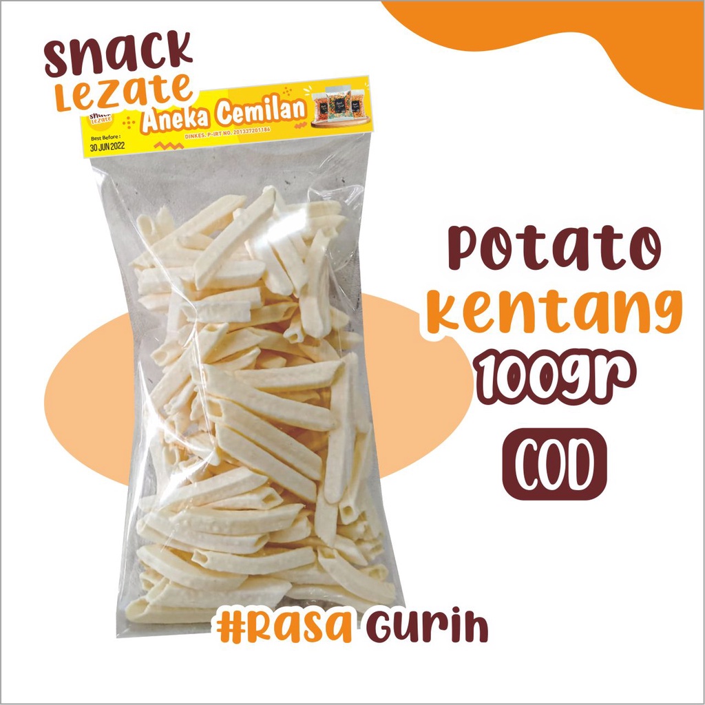 

Stick Kentang 100gr Original Putih Gurih Asin / Potato Stick Kripik Kentang Kiloan / Potato Snack WAP SHOP