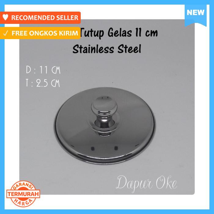 BIMA TUTUP GELAS 11 CM STAINLESS STEEL / MUG COVER - PERALATAN MAKAN - TUTUP GELAS & PIRING