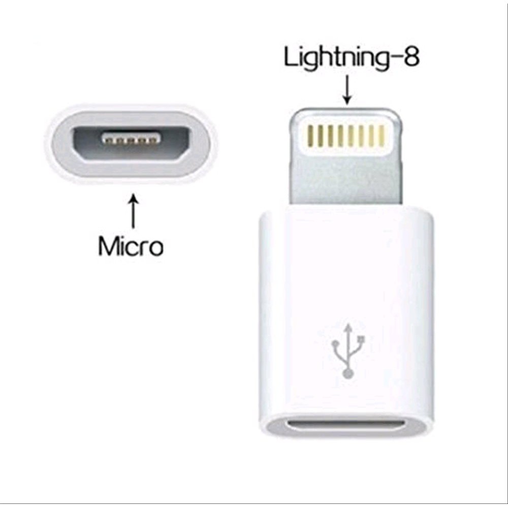 Sambungan Converter Adapter Micro Android To Lightning untuk Iphone 5, 6, 7, 8, X, Xr, Xs, 11