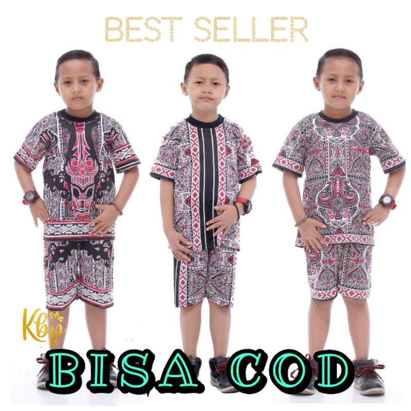 kaos anak baju tidur batik santai setelan