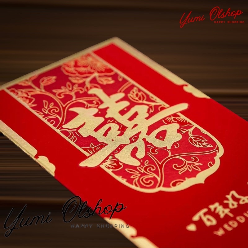 【10Lembar】Kertas Angpao shuangxi wedding/ chinese wedding teapai