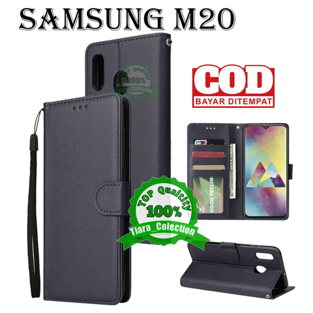 CASE FLIP SAMSUNG GALAXY M20 CASING HP / COVER HP UNTUK SAMSUNG GALAXY M20 LETAHER FLIP CASE DOMPET