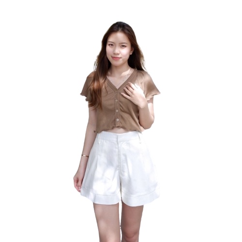 Neci Full Button Croptop / Neci Kancing Croptop