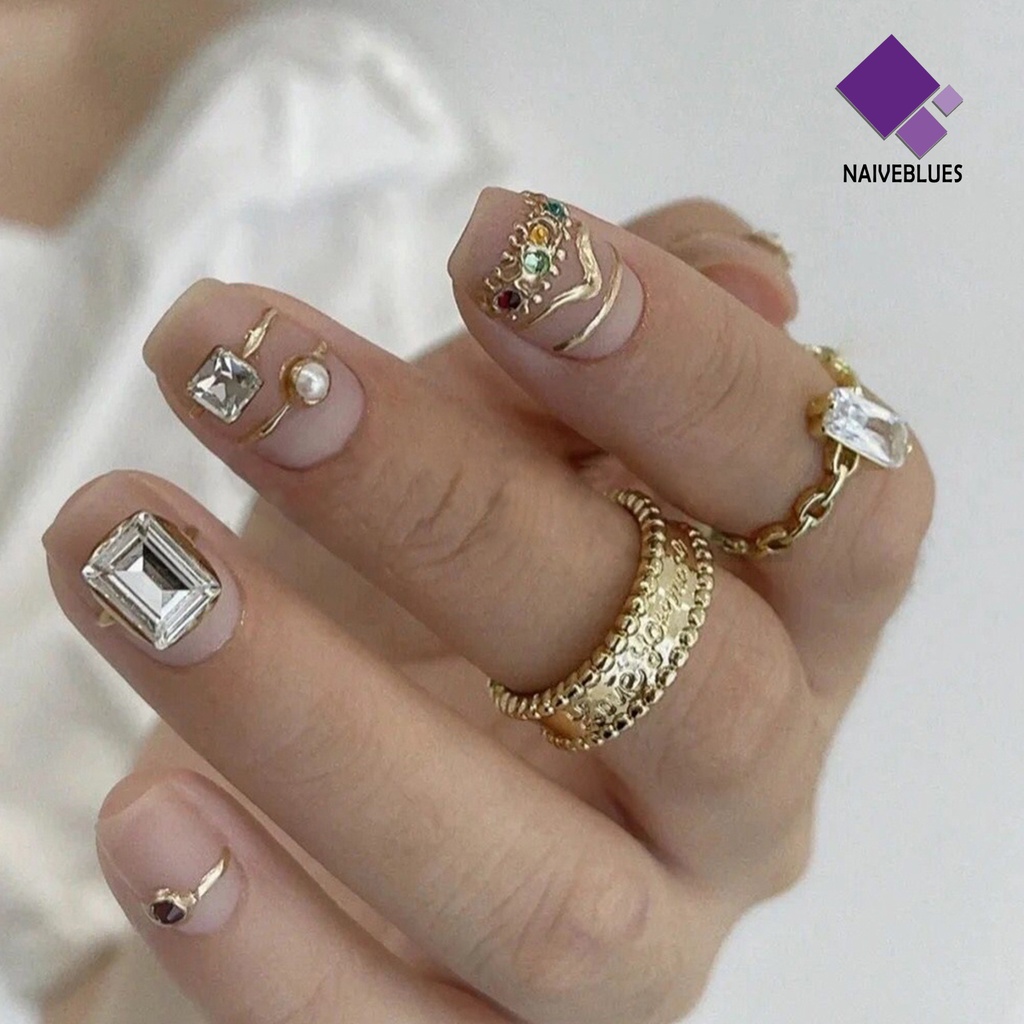 1 Set Ornamen Kuku 3D Bahan Metal Anti Karat Untuk Manicure