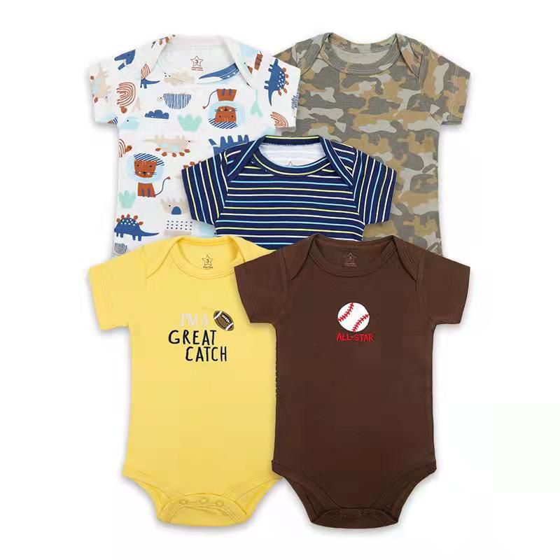 BABY K2 - Baby Bodysuit Isi 5 Pcs  Merek Tedmimak Motif Great catch