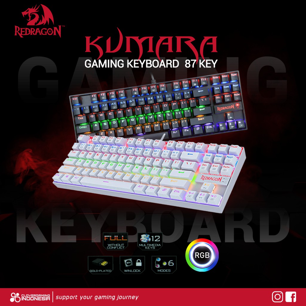 Redragon KUMARA RGB TKL K552 - Mechanical Gaming Keyboard