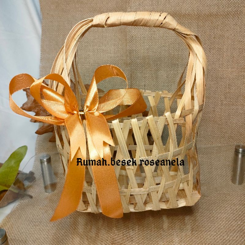 Terlaris Keranjang Hampers Bambu Keranjang Buah Tas Besek Tas Snack Keranjang Unik GROSIR