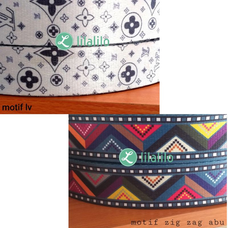 WEBBING MOTIF 4 CM / BAHAN TALI TAS (TANPA KAITAN)