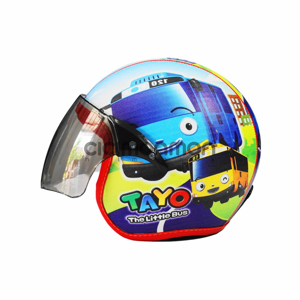 Helm Anak Standart Kaca Half Face Scoopy Original Karakter Bus