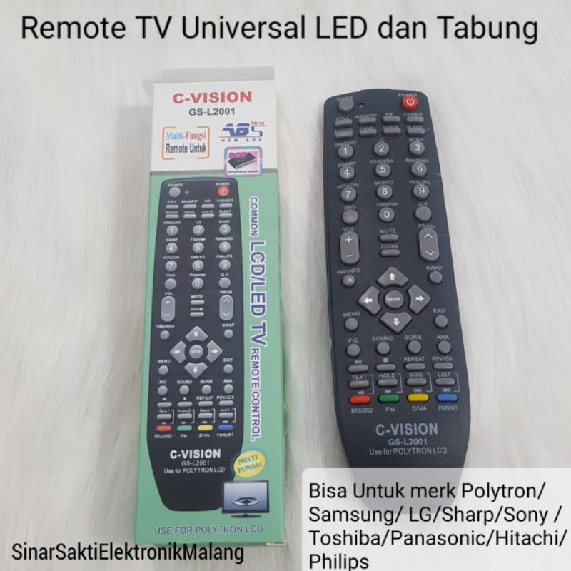 Remote TV LCD LED Tabung Universal Remot Multi Sony LG Samsung Sharp Toshiba