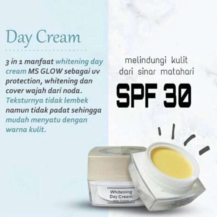 Day Cream MS Glow Whitening Cream - Krim Siang Pelembab Wajah - Cream Pelembab Wajah untuk Semua Jenis Kulit