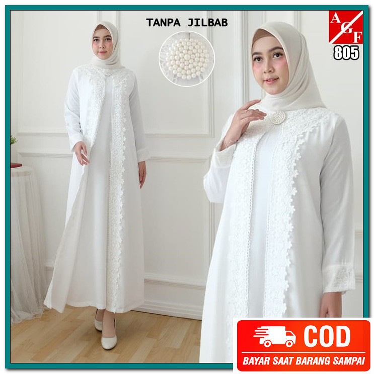 Gamis Kaos Import Terbaru Remaja Kekinian Cantik 2021 Kiara Tr293 VH873 Baju Gamis Wanita Putih /