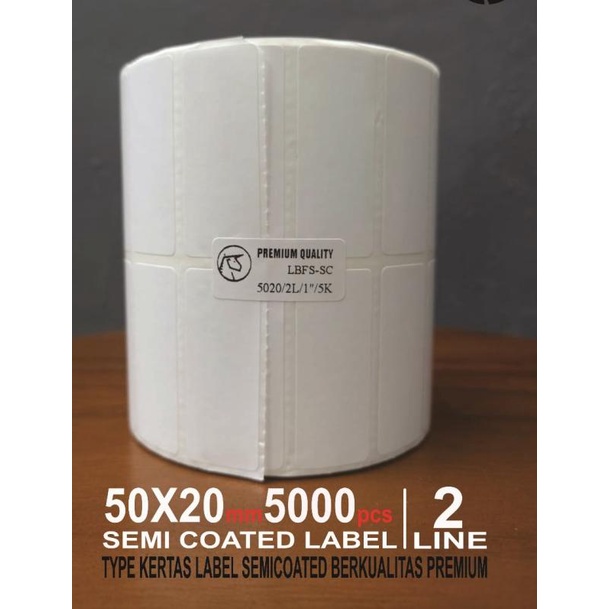 

♨ Label Bare 50 X 20 2Line Kertas Stiker Label SemiCoated 50x20mm ➻