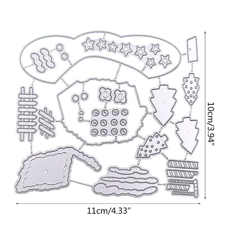 Zzz Cetakan Stensil Cutting Dies Motif Rumah Natal Bahan Metal Untuk Scrapbook / Craft DIY