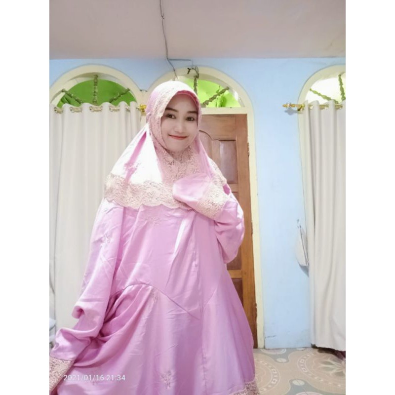 [TERLARIS] Mukenea Terusan Warna Pink Model Terbaru Mukena Murah Size Jumbo