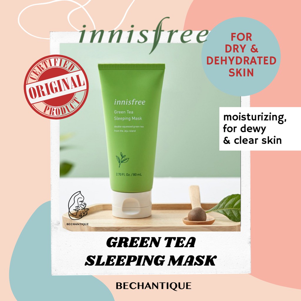 Original INNISFREE Green Tea Sleeping Mask Masker Wajah Kulit Kering 80ml