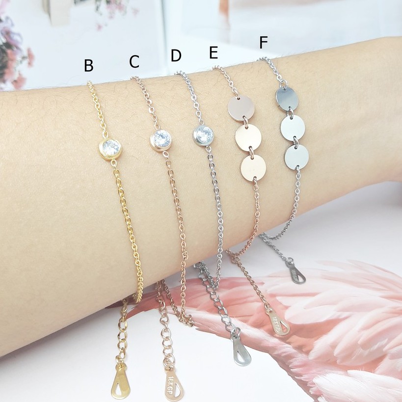 Gelang Titanium Model Korea Imut Rantai Clover Hitam - BB399