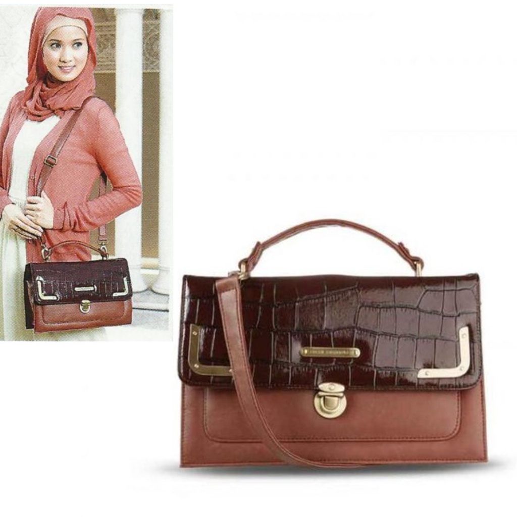 Tas sling jinjing coklat croco sophie martin paris SCRTLN Sybill bag