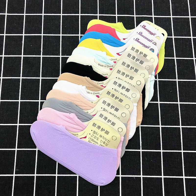 Summer Kaos Kaki Socks solid color invisible low Socks female couple cotton deodorant socks