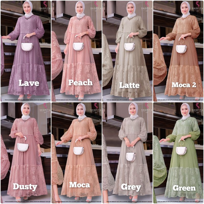 [Ori Shofiya] Nirmala Dress #2 Gamis Brokat Kondangan Pesta LD 110