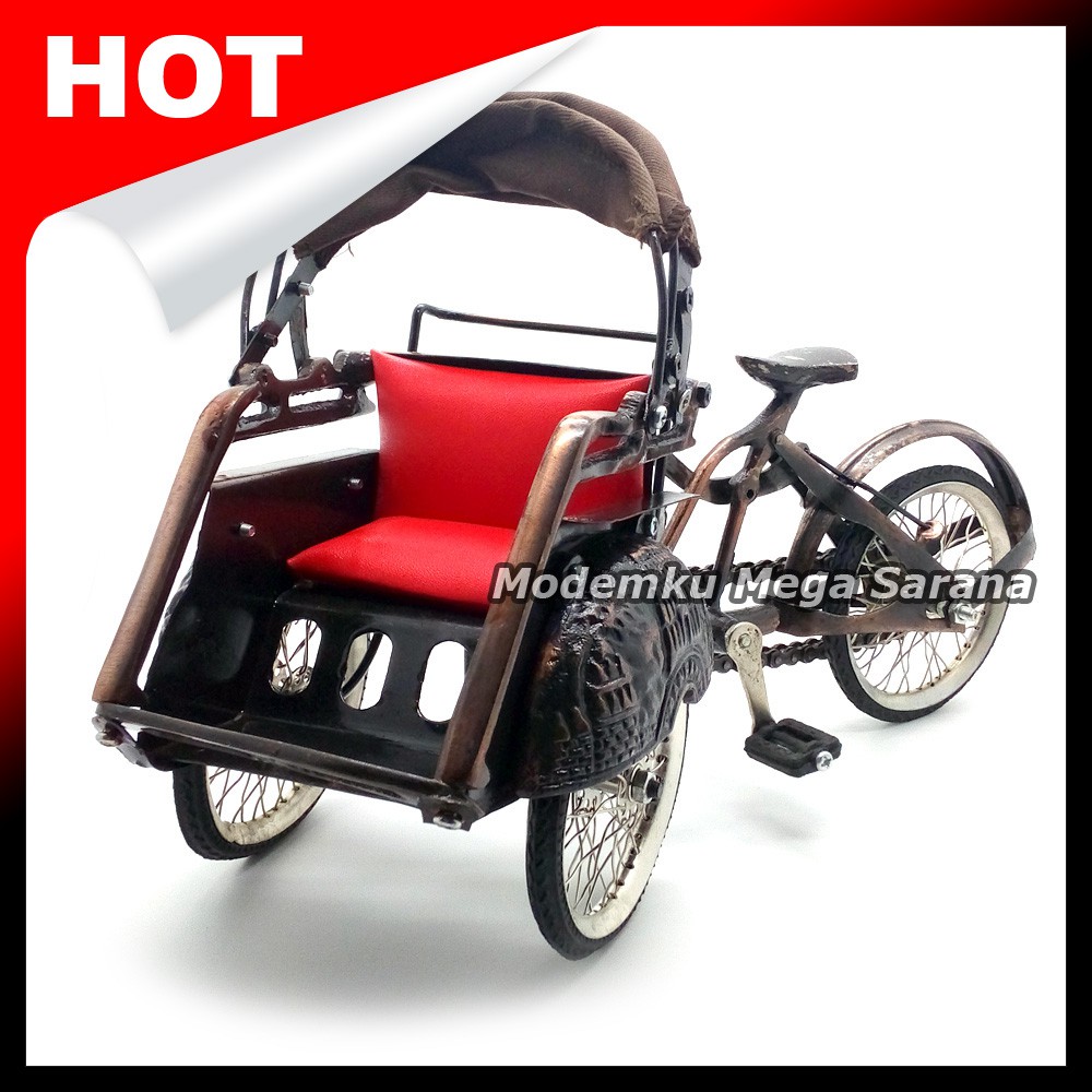 Miniatur Becak Jawa / Becak Jogja / Becak Surabaya