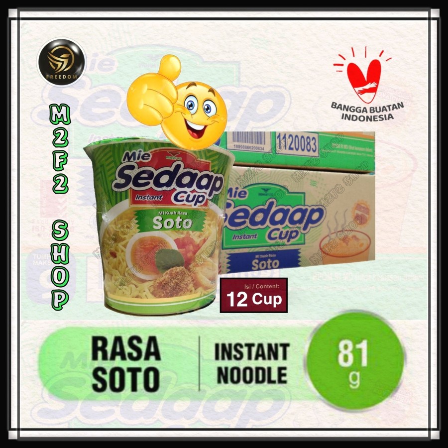

Mie Sedaap Cup Instant Kuah Rasa Soto - 81 gr (Kemasan Karton)