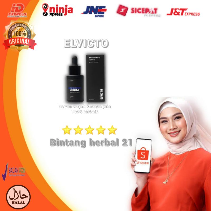 Elvicto Brightening serum/serum wajah pria/serum elvicto original bpom