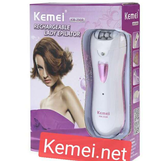 Kemei KM - 290R Lady Mini Rechargeable Washable Electric Hair Remover