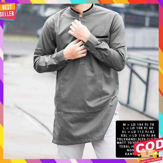 Baju Koko Dewasa Lengan Panjang Warna Putih Terbaru Murah Premium Jumbo Big Size Xxl Kemko Husen [Ko