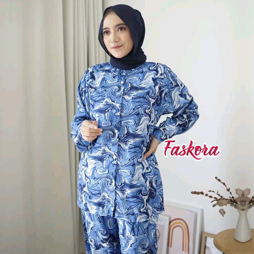 One Set Tie dye Wanita Candy XXL - Setelan Jumbo Rayon Wanita Kekinian - Pajamas Tiedye Set