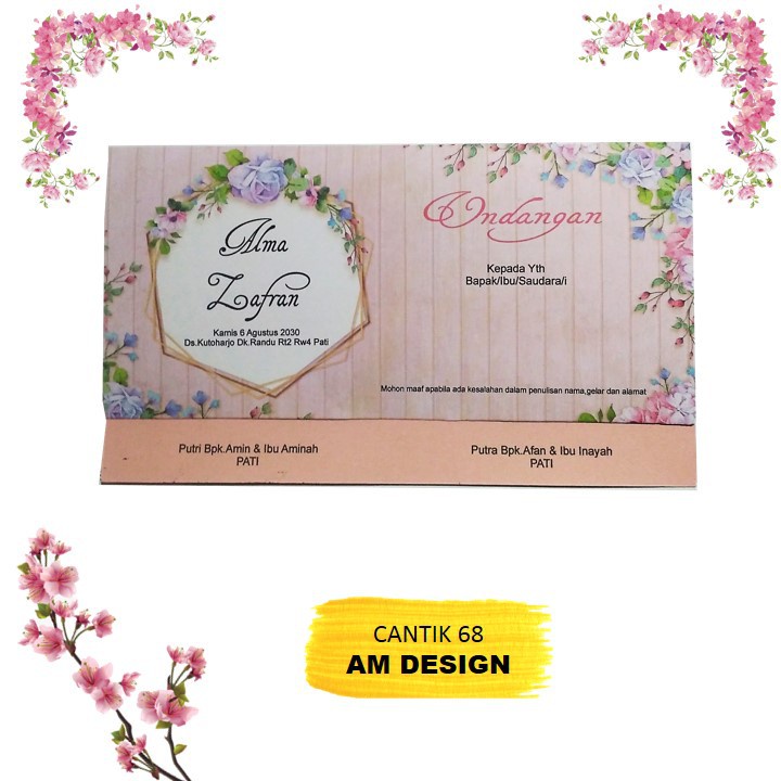 

Cetak Undangan Pernikahan Murah - Cantik 68 New