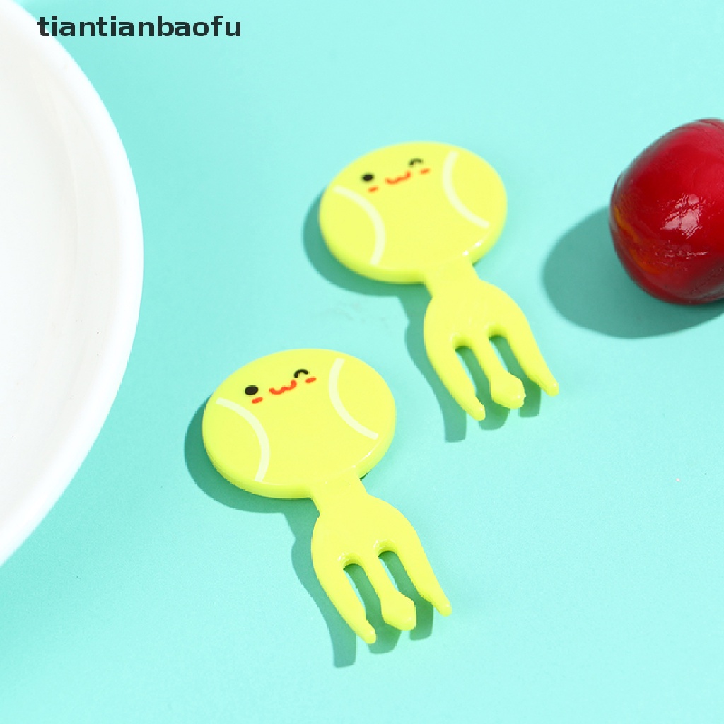[tiantianbaofu] 8Pcs Mini Football Sport Fruit Fork Cartoon Snack Cake Dessert Food Toothpick Boutique