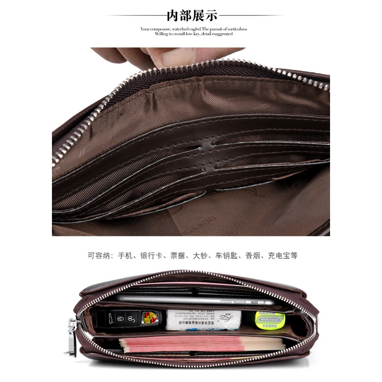 [ORIGINAL] Yueskangaroo Handbag Kulit Kunci Kombinasi Import Pria dan Wanita Anti Thief Clutch Wallet With Key Number