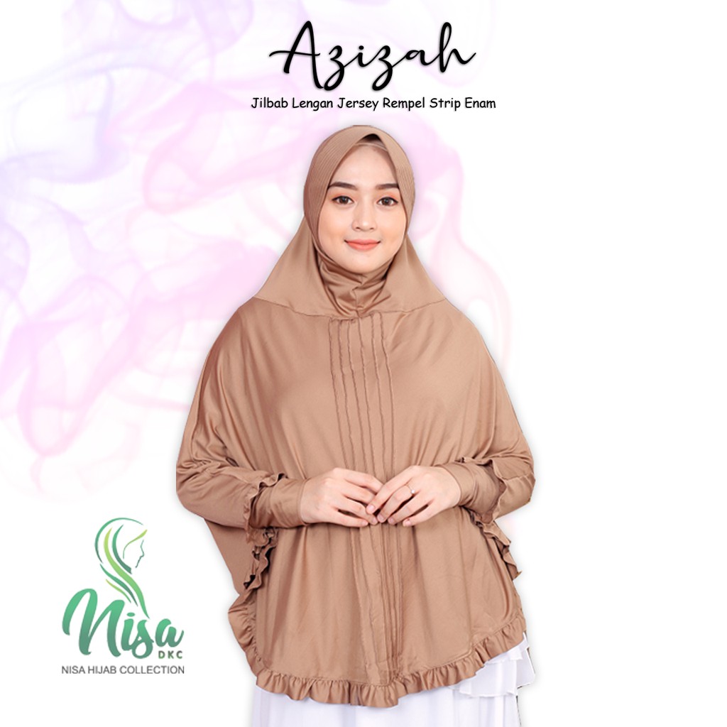 Jilbab Lengan Hijab Tangan Azizah Khimar Jersey Polos Lipit