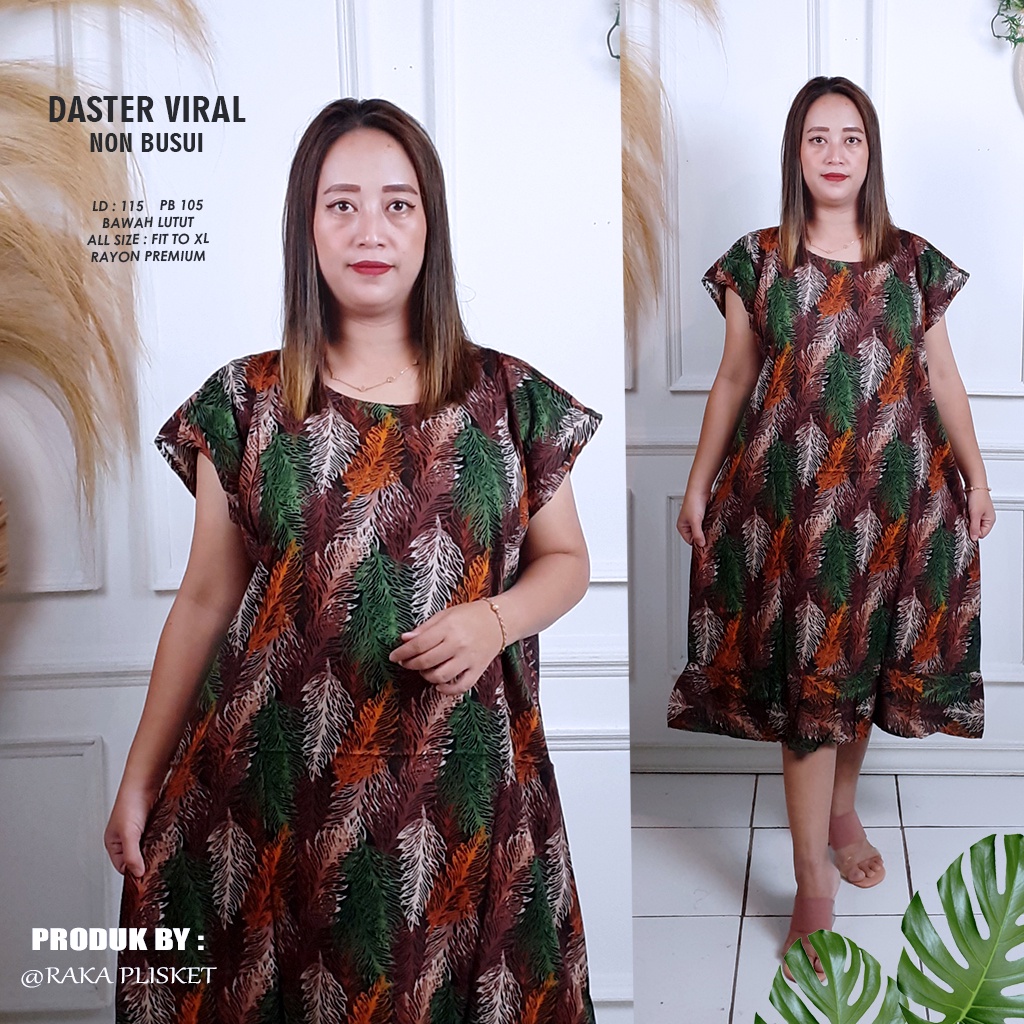 DASTER RUFFLE | DASTER VIRAL MOTIF | DASTER KEKINIAN | DASTER RAYON MURAH BAWAH LUTUT NON BUSUI-MOTIF 32