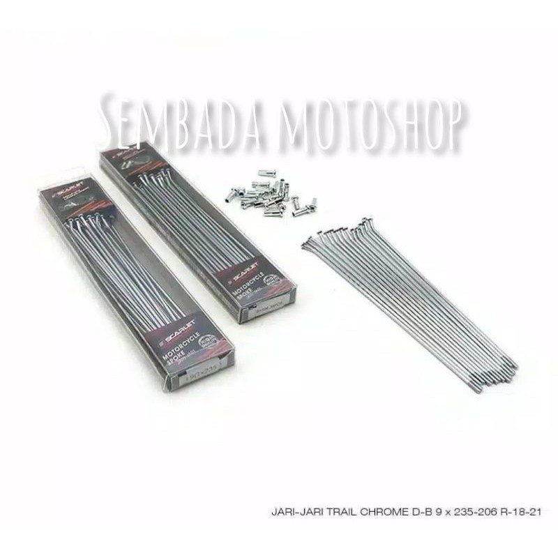 Ruji jari jari KLX 150 CRF 150L Ring 18 21 chrome scarlet Ruji 206 235 KLX CRF Scarlet