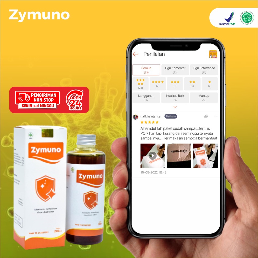 Paket 2 Botol Zymuno – Vitamin Herbal Tingkatkan Imun Tubuh Jaga Kesehatan Cegah Kanker Flu Demam Batuk Bantu Percepat Penyembuhan Penyakit