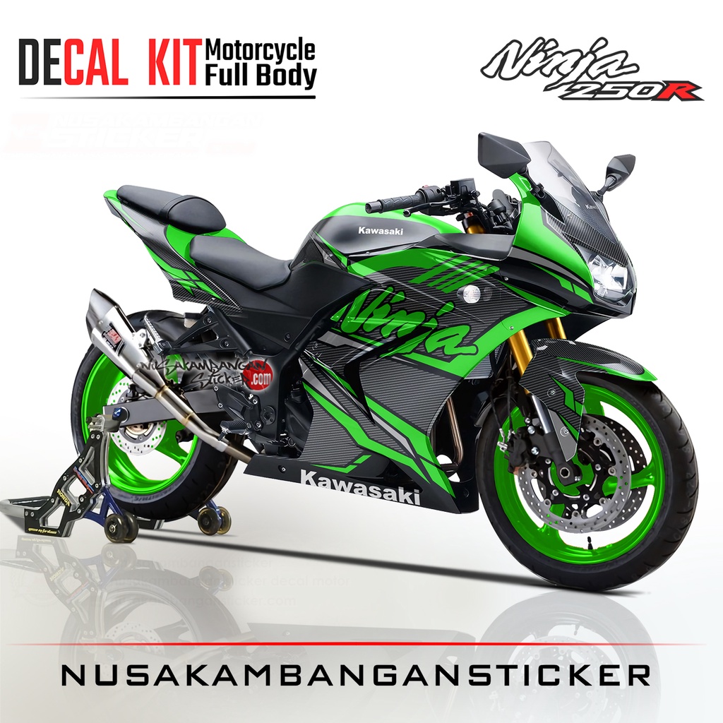 Stiker Ninja 250 Karbu Hijau Karbon