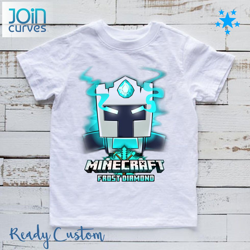 Kaos Anak Minecraft 3D Frost Diamond Face I JoinCurves