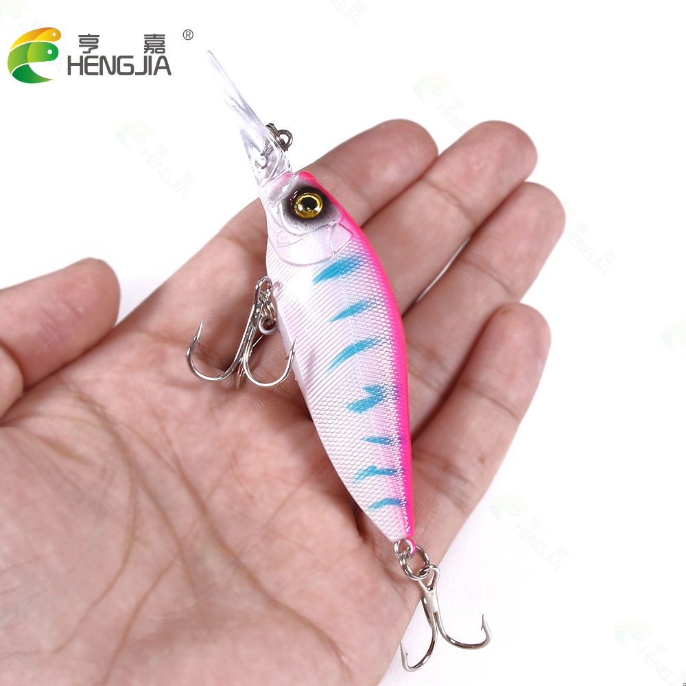 Hengjia 1pc Umpan Pancing Tiruan Bentuk Ikan Kecil Bermata 3d Bahan Plastik Abs 11cm 11.7g
