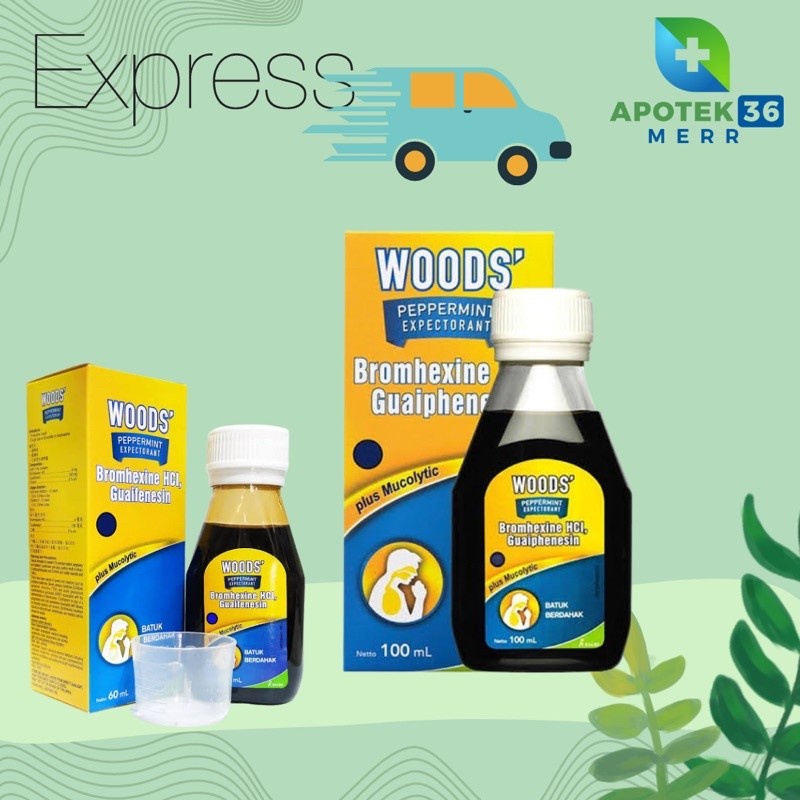 WOODS Obat Batuk PEPPERMINT EKSPEKTORAN SYR 60ML 100ML