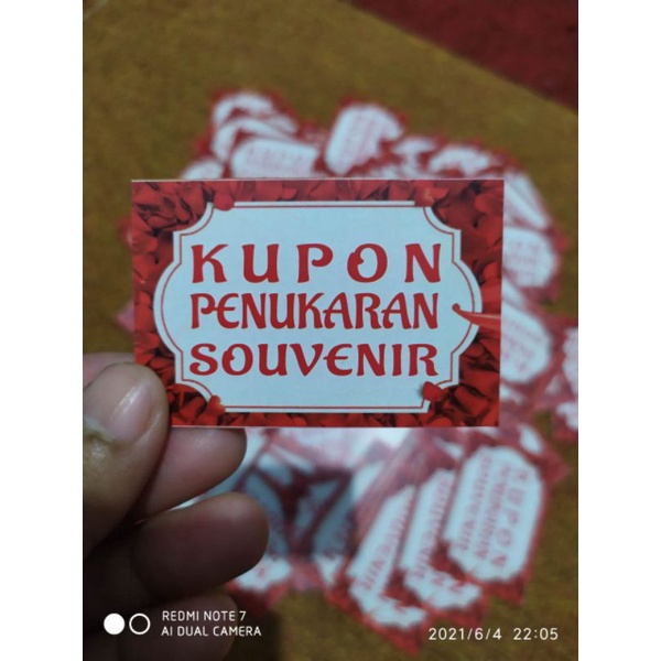 kupon souvenir pernikahan