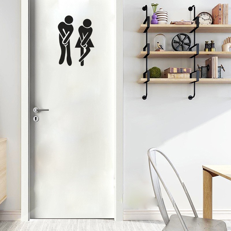 [Checkout Rp1000] RELIZA WALL STICKER TOILET GIRL AND BOY STIKER DINDING