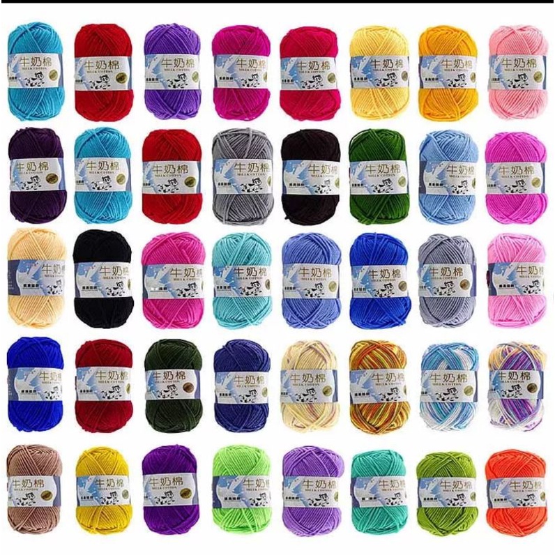 [ KANINONG 41 - 90 ] Benang Rajut Import Katun Akrilik 5 Ply | Benang Rajut Mochi 5 Ply | benang raj