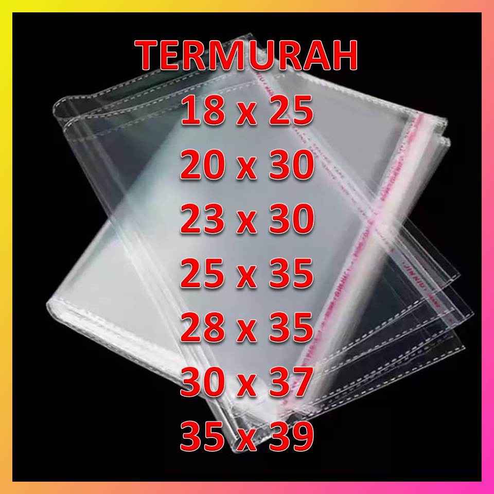 

ECERAN PLASTIK OPP BUNGKUS KEMASAN BAJU PLASTIK BENING ISI 20LEMBAR 28CMX35CM MULTIPAK