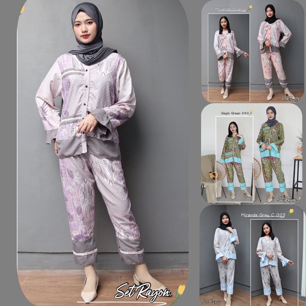 IZANY Piyama / One Set Kemeja SLEVE RAYON SIZE XL Panjang