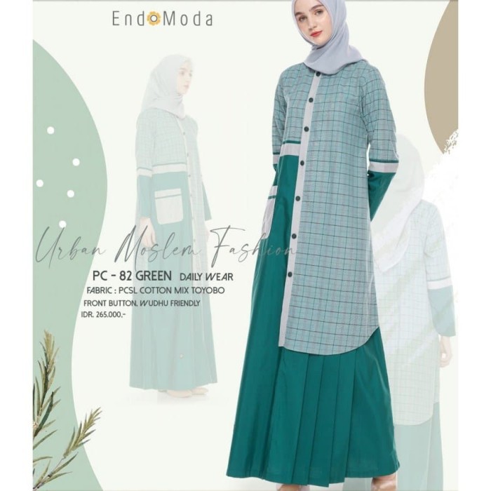 Baru Endomoda Gamis Muslimah PC 82 Cotton toyobo PC82 Dress Premium