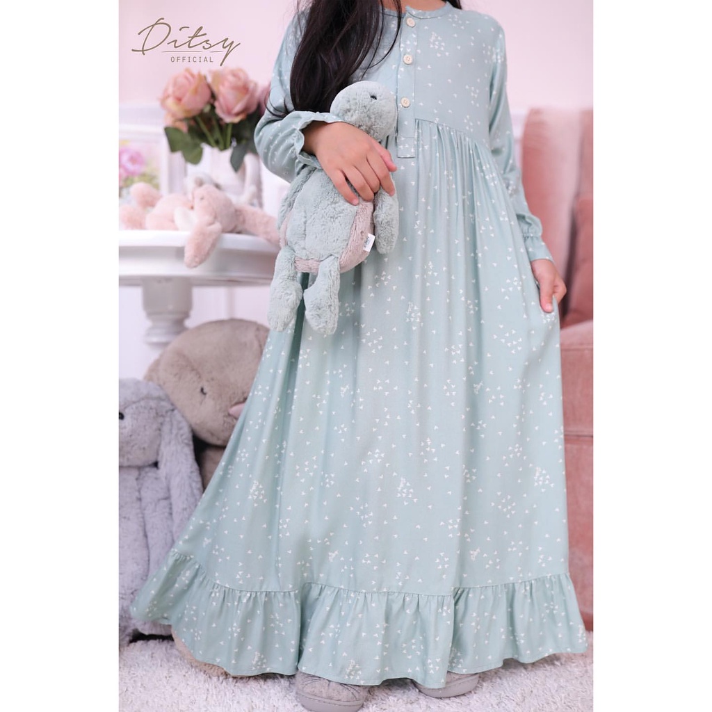 SIZE 4 DITSY OFFICIAL LITTLE LIEFDE SAGE JANUARI 2022 6 7 TAHUN SIZE XL MUSTACHE DUSTYPINK NIGHTGOWN